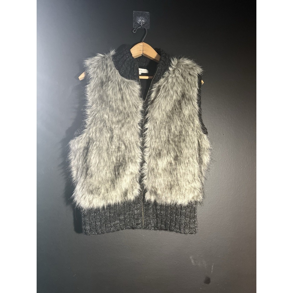 Loft Womens Faux Fur Alpaca‎ Wool Blend Zip Up Vest Brand New Size XS/S